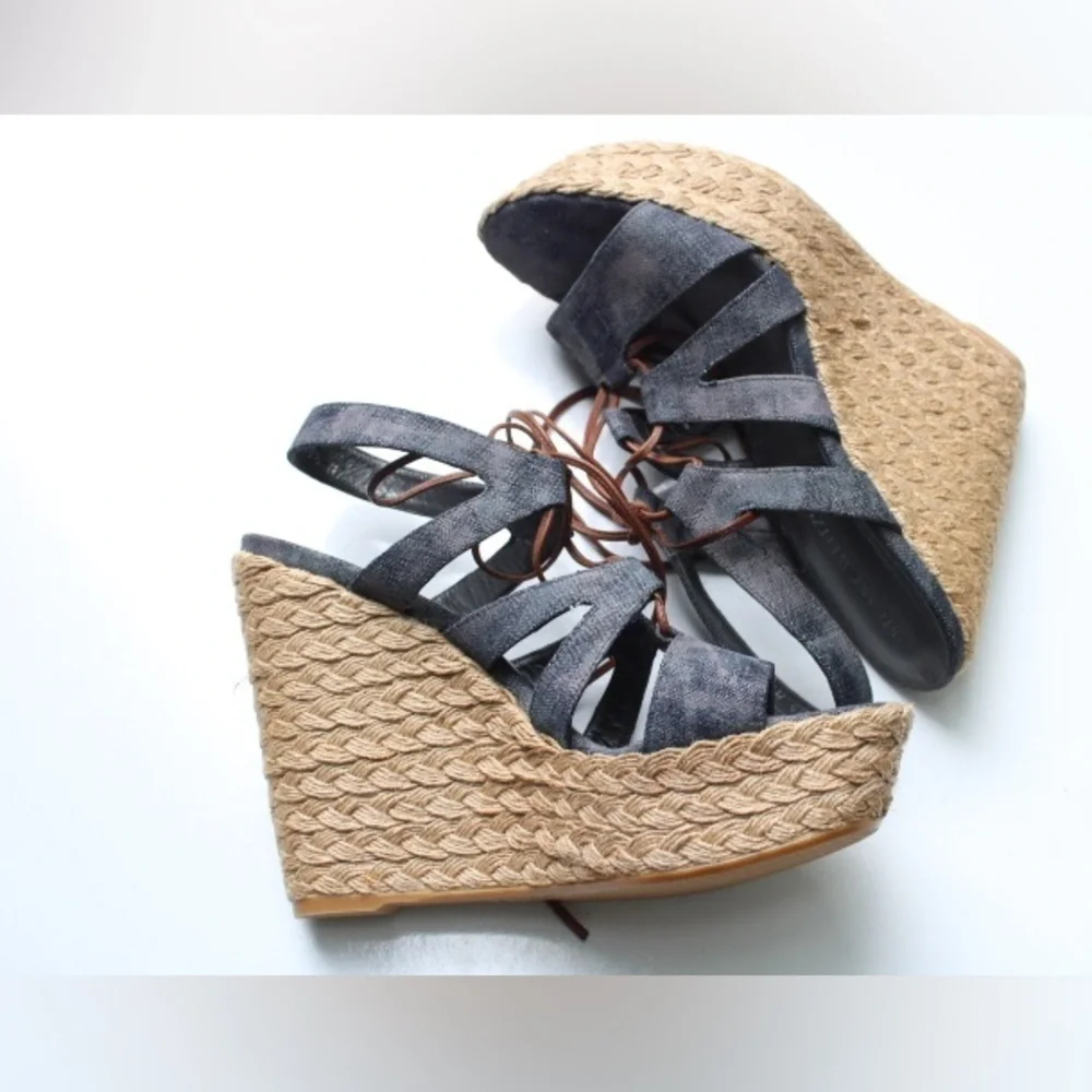Stuart Weitzman tie girl platform wedges - Picture 7 of 8